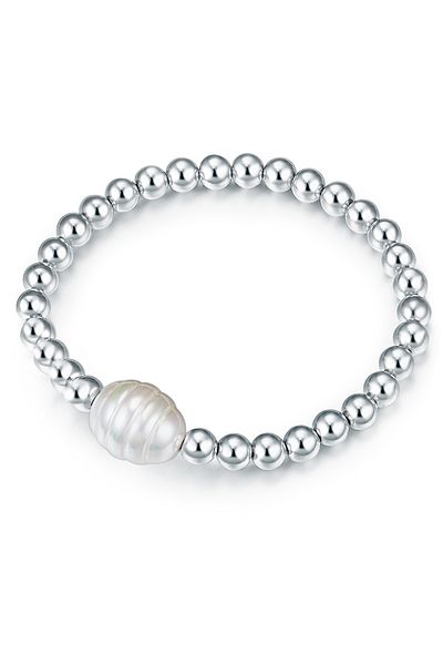 Lulu & Jane Perlenarmband Armband Muschelkernperle weiß