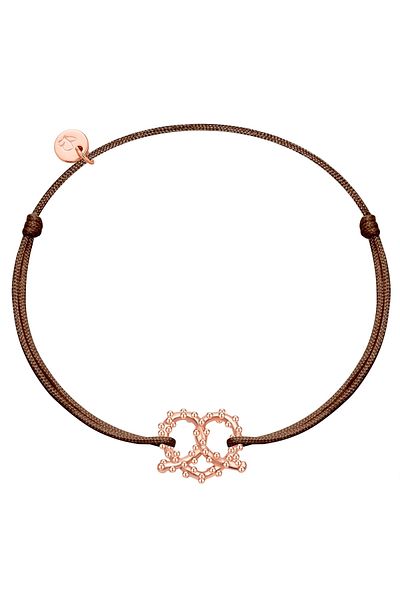 Glanzstücke München Textilarmband Armband Sterling Silber roségold Textil (braun)