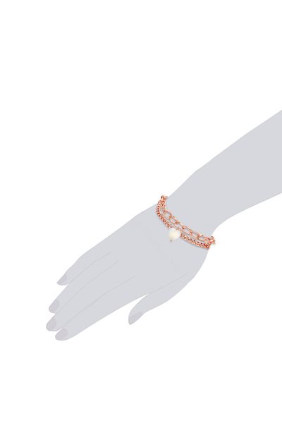 Lulu & Jane Perlenarmband Armband roségold Perlmutt weiß