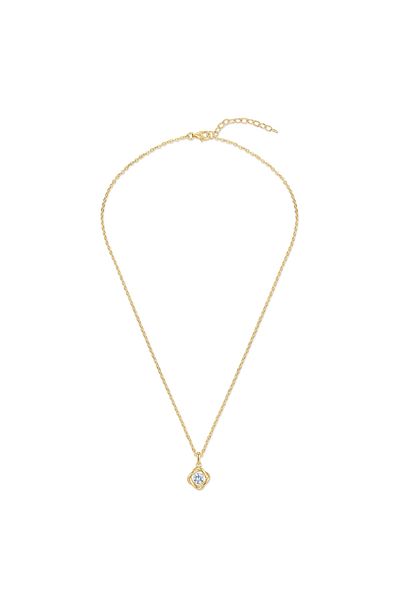 Rafaela Donata Silberhalskette Kette mit Anhänger Sterling Silber gelbgold Spinell (synth.) blau