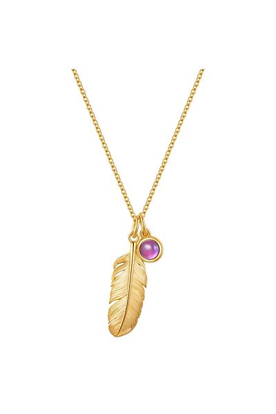 Glanzstücke München Silberhalskette Kette mit Anhänger Sterling Silber gelbgold Amethyst