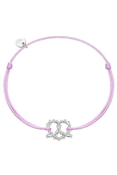 Glanzstücke München Textilarmband Armband Sterling Silber Textil (flieder)