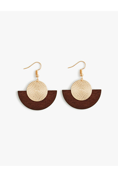 Koton Ahşap Küpe Geometrik