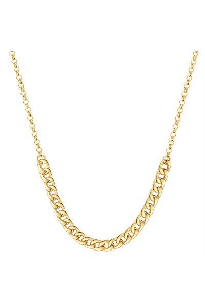 Lulu & Jane Modeschmuckhalskette Kette Gelbgold