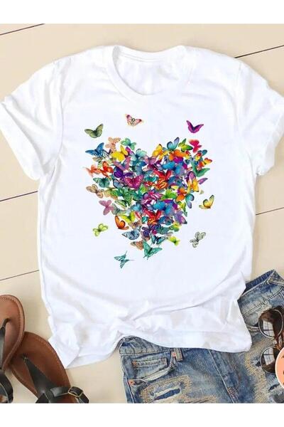 YUNAYT NŐI NYOMTATÁS RÉSZLETES OVERSZEZ BAGGY CUT NYAKÚ PÓLÓ