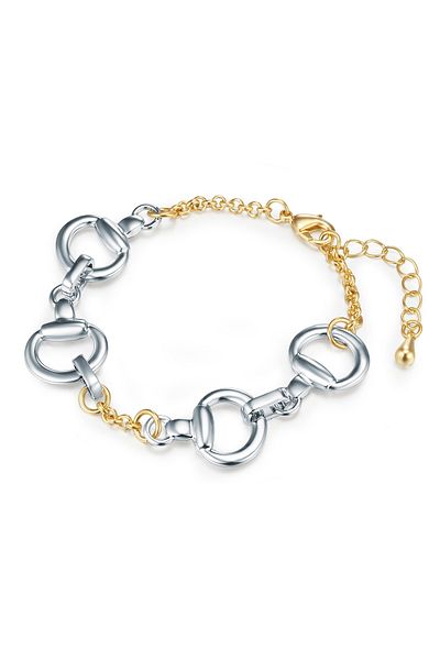 Lulu & Jane Modeschmuckarmband Armband silber gelbgold