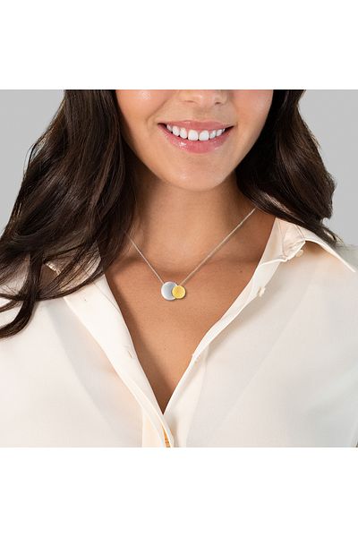 Rafaela Donata Silberhalskette Kette mit Anhänger Sterling Silber bicolor