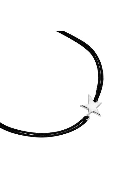 Glanzstücke München Textilarmband Armband Sterling Silber Textil (schwarz)