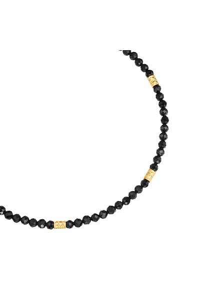 Glanzstücke München Edelsteinarmband Armband Sterling Silber gelbgold Spinell schwarz