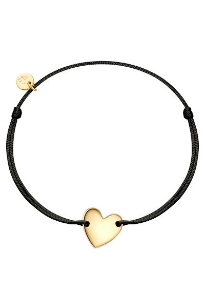 Glanzstücke München Textilarmband Armband Sterling Silber gelbgold Textil (schwarz)