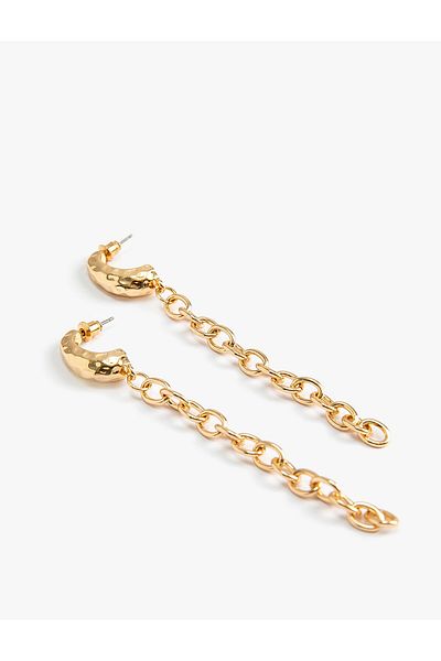 Koton Large Chain Earrings Steel and Zinc Alloy