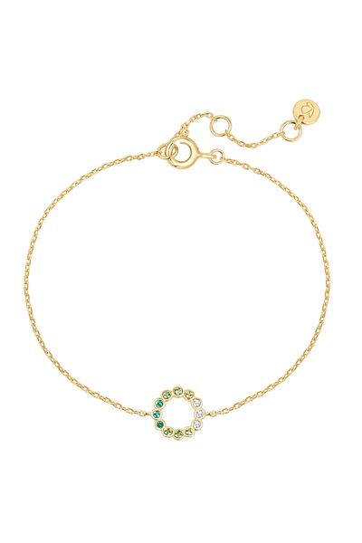 Glanzstücke München Silberarmband Armband Sterling Silber gelbgold Zirkonia weiß grün