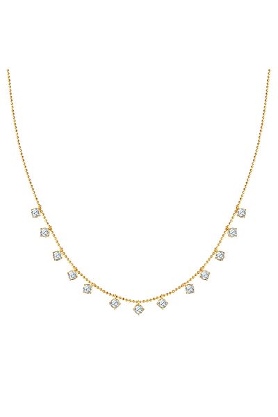 Lulu & Jane Kette Mit Kristallen Von Swarovski® Kette Mit Anhänger Gelbgold Verziert Mit Kristallen Von Swarovsk
