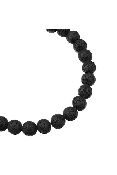 True Rebels Edelsteinarmband Armband Lavastein schwarz