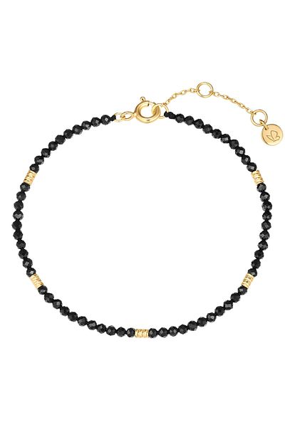 Glanzstücke München Edelsteinarmband Armband Sterling Silber gelbgold Spinell schwarz