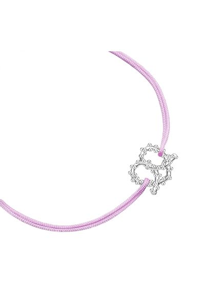Glanzstücke München Textilarmband Armband Sterling Silber Textil (flieder)