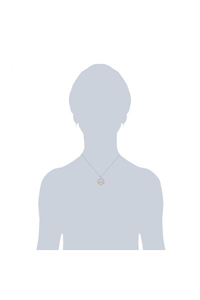 Lulu & Jane Silberhalskette Kette mit Anhänger Sterling Silber bi-Color Zirkonia weiß