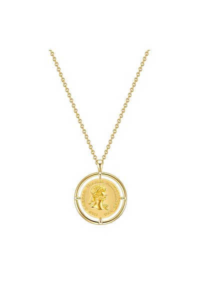 Lulu & Jane Modeschmuckhalskette Kette Mit Anhänger Gelbgold