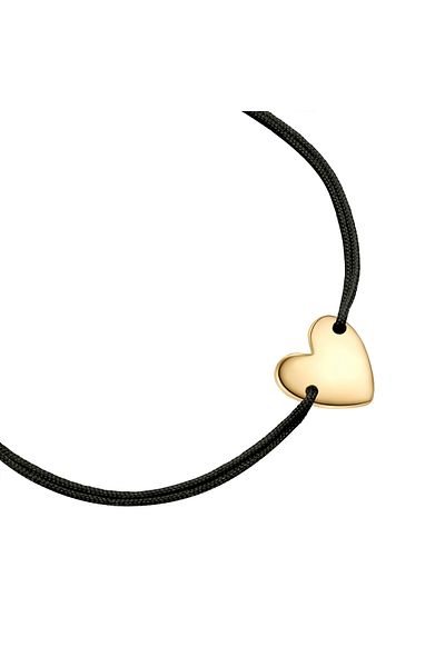 Glanzstücke München Textilarmband Armband Sterling Silber gelbgold Textil (schwarz)