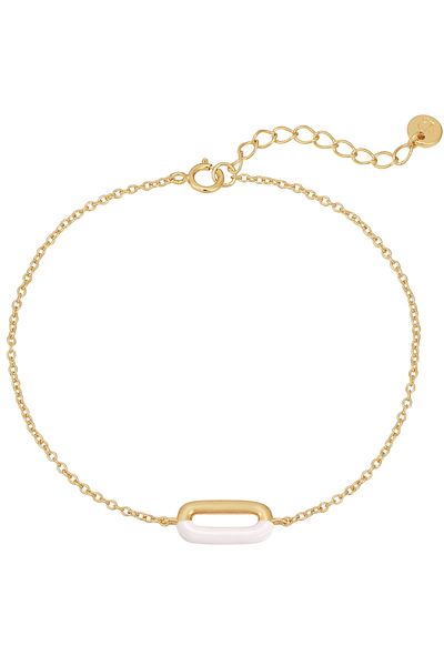 Glanzstücke München Silberarmband Armband Sterling Silber gelbgold Emaille weiß