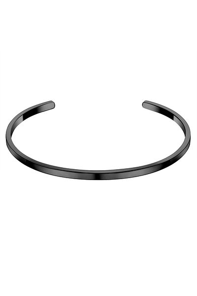 True Rebels Edelstahlarmband Armreif Edelstahl schwarz