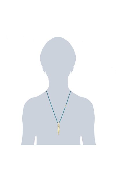 Lulu & Jane Modeschmuckhalskette Kette mit Anhänger gelbgold Kristall türkis