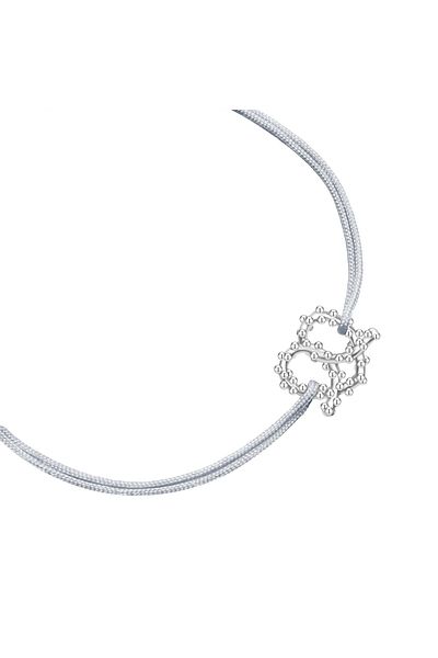 Glanzstücke München Textilarmband Armband Sterling Silber Textil (silber)