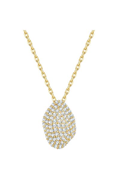 Glanzstücke München Silberhalskette Kette mit Anhänger Sterling Silber gelbgold Zirkonia weiß
