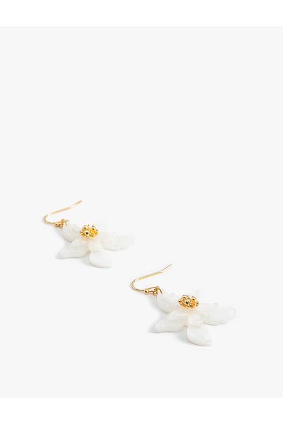 Koton Dangle Flower Patterned Earrings
