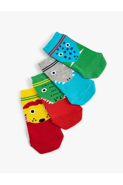 Koton Set of 4 Dinosaur Socks Multicolored