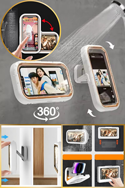 Hane Dostu Kendinden Güçlü Yapışkanlı Su Geçirmez | 360 ° Dönebilen Telefon T...