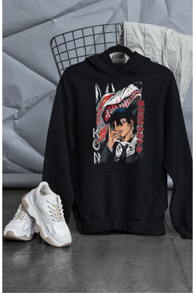 Fuddy Moda Унісекс Світшот з капюшоном і принтом Акі Хаякава та Кон, оверсайз...