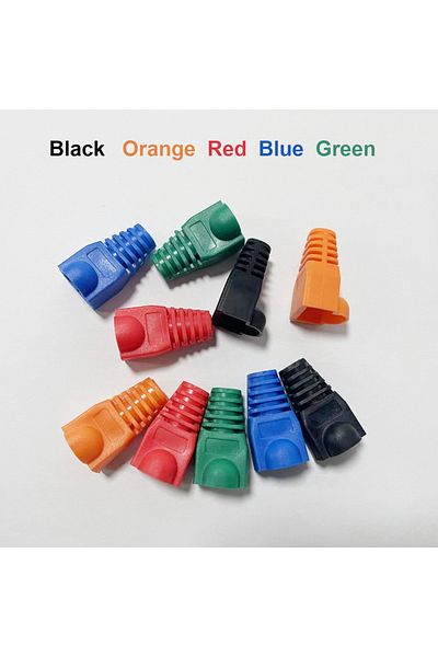 Choice 100 PCS Average 5 Colors RJ45 CAT6 CAT5e Adapter Cap Ethernet Network Cable Connector Plugs RJ45 Cap