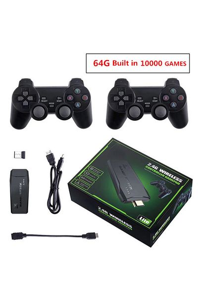 BOYHOM 64g 20000 Games 4k Hd Video Game Console 2.4g Double Wireless Controller Game Player M8 20000