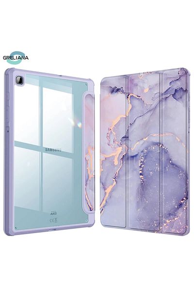 Choice غطاء رخامي بنفسجي S6 Lite P620 P625 لهاتف Samsung Galaxy Tab S6 Lite 10.4 2024 P620 P625 P610 P615 P