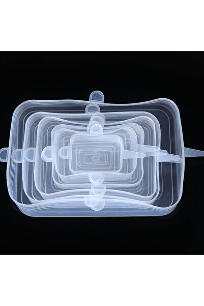 Choice1 White square Silicone Stretch Lids Reusable Universal Round Square Si...