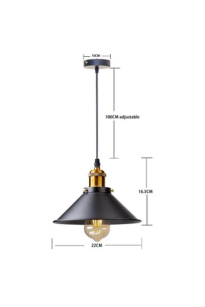 JOYINLED No Bulb 1pc Black Vintage Led Iron Lampshade Retro Chandeliers Russia Pendant Lights For Loft Kitche
