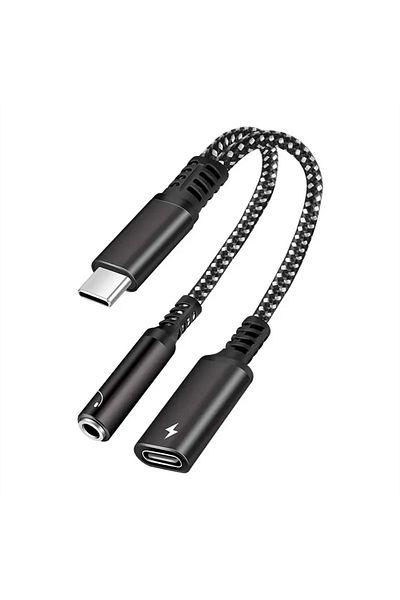 Choice 60w Black Adapter Nnbili 2in1 Usbc To 3.5mm Headphone Jack Type C Pd 60w Charge Audio Aux Adaptor Fo