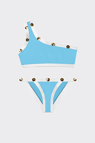 Panço Moeva Kız Çocuk Tek Omuz Mavi Bikini
