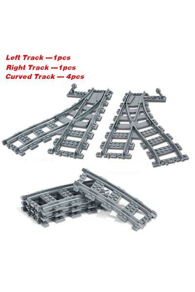 Mitty 86215 City Trains Flexible Tracks Forked Straight Curved Soft Rails Track Switch Building Block Bric