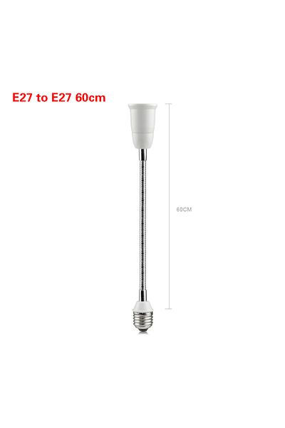 Gyarfas 60cm 20cm 30cm 40cm 50cm 60cm Flexible E27 To E27 Led Bulb Extension Lamp Holder Light Socket 110v-2