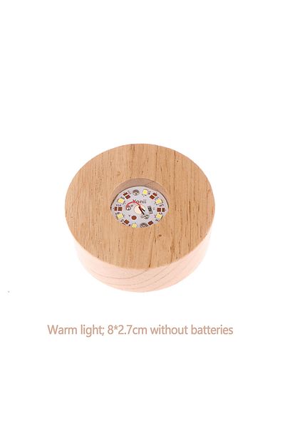 Choice C Battery Operated 8/10cm Round Wooden Led Light Dispaly Base Stand Holder Able Night Lamp Base Cry.