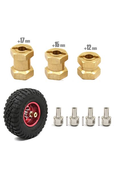Choice 4pcs 12mm/15mm/17mm Axle Widen Hexagon Wheel Adapter For 1/10 RC Crawler Car TRX4 RC4WD D90 D110 ...