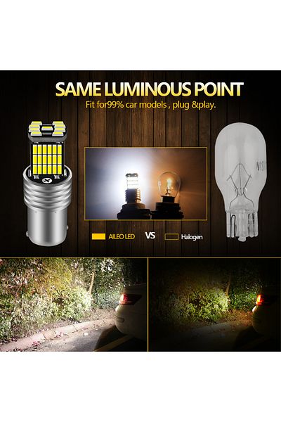 Choice Aileo 2 قطعة 1156 BA15S P21W سيارة LED لمبة ضوء عكسي 45 قطعة 4014SMD ل VW Passat B5 B6 Golf Canbus