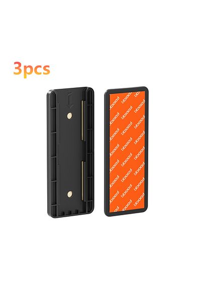 Choice 3 PCS Black Toocki Self-Adhesive Power Socket Strip Fixator Wall Mounted Self Adhesive Punch Free Ro