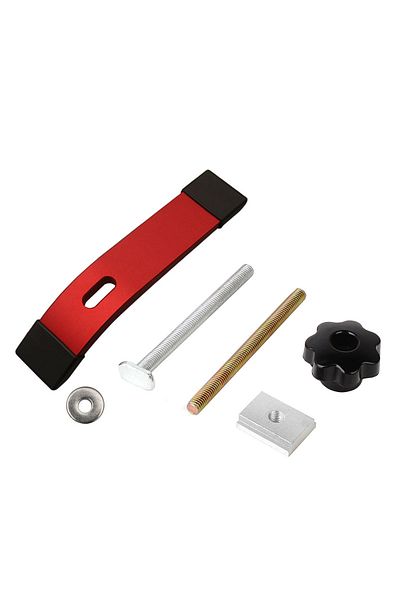 toohr Red 1set Quick Acting T-track Hold Down Clamp With T Bolts Silder Aluminum Alloy Woodworking Clamps