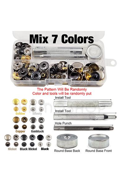 Choice 12.5mm(633) 35 Sets Mix Color 25sets Metal Snaps Fasteners Button Snap Press Studs With 4 Installati
