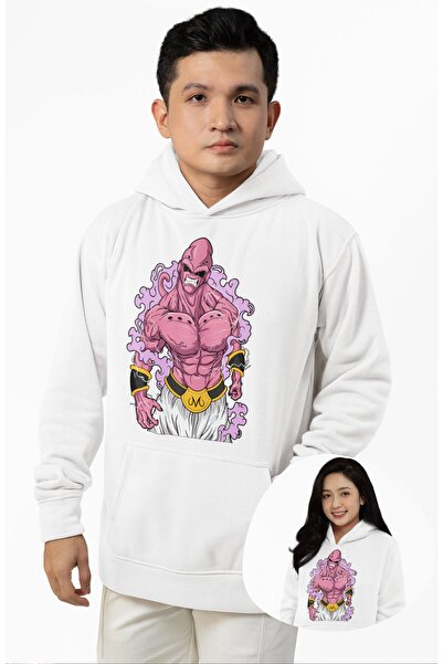 Fuddy Moda Unisex majica sa kapuljačom sa printom Majin Buu, velika anime maj...