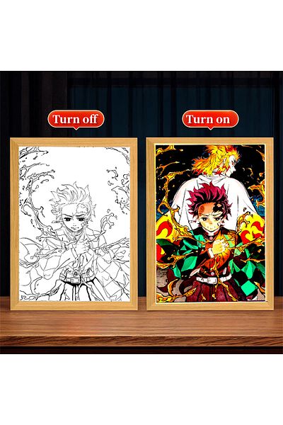 Choice Tanjirou 010 Anime Figure Light Painting Photo Frame Demons Slayer Kimetsu No Yaiba Tanjirou Action