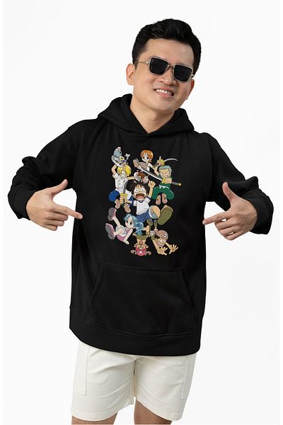 Fuddy Moda One Piece Printed Unisex Hooded Oversize Sweatshirt
